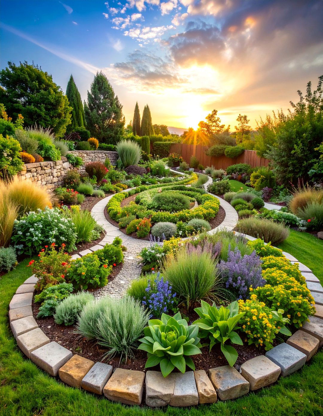 Herb Spiral with Microclimates - 25 Round Garden Bed Ideas