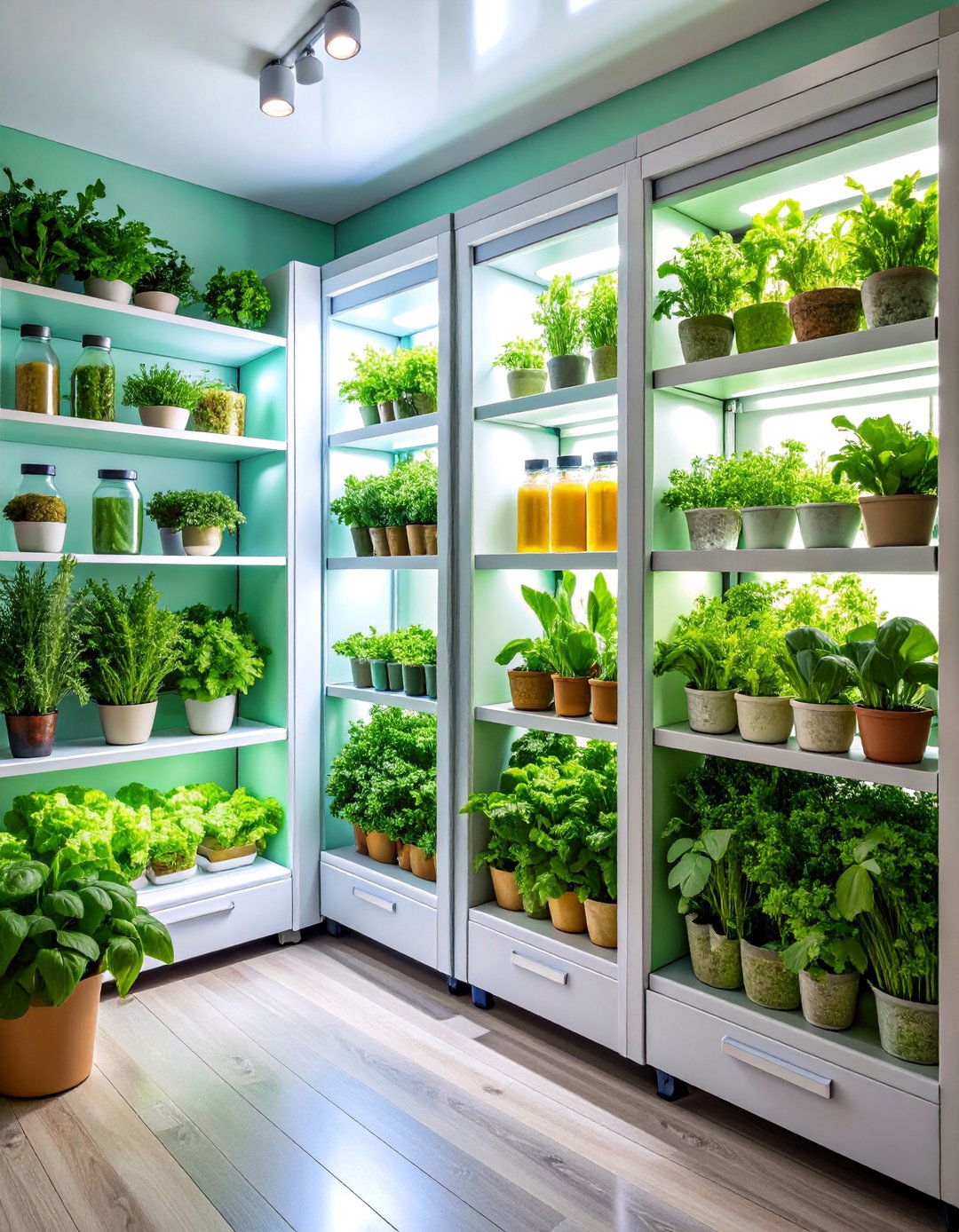 Herb Storage Systems with Water Reservoirs - 25 Fridge Organization Ideas