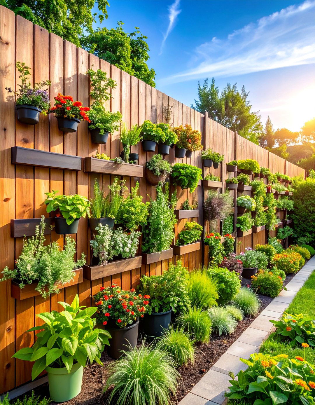 Herb and Culinary Garden Wall - 25 Fence Art Ideas
