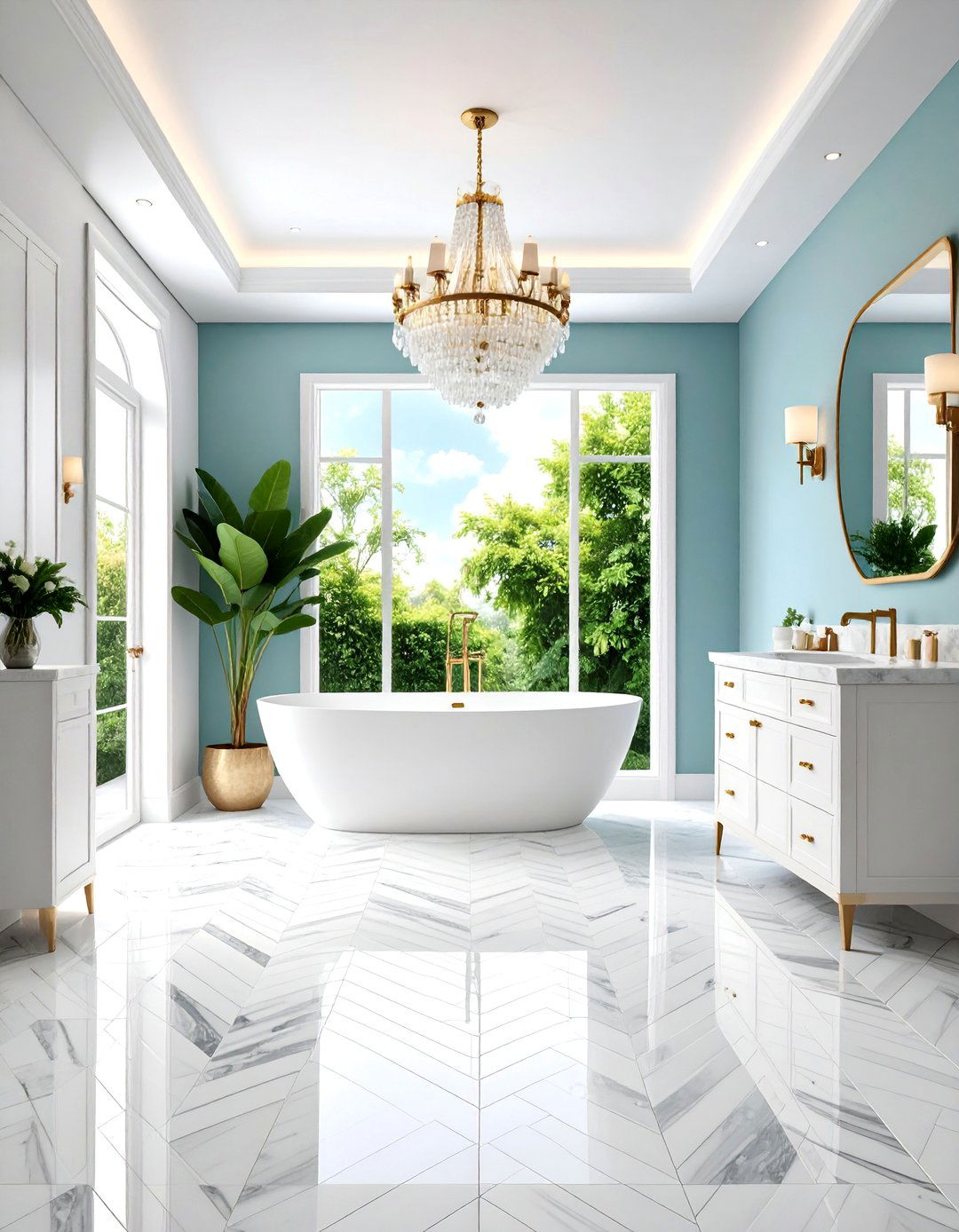 Herringbone Marble Bathroom Mosaic Floor Tile - 25 Bathroom Mosaic Floor Tile Ideas
