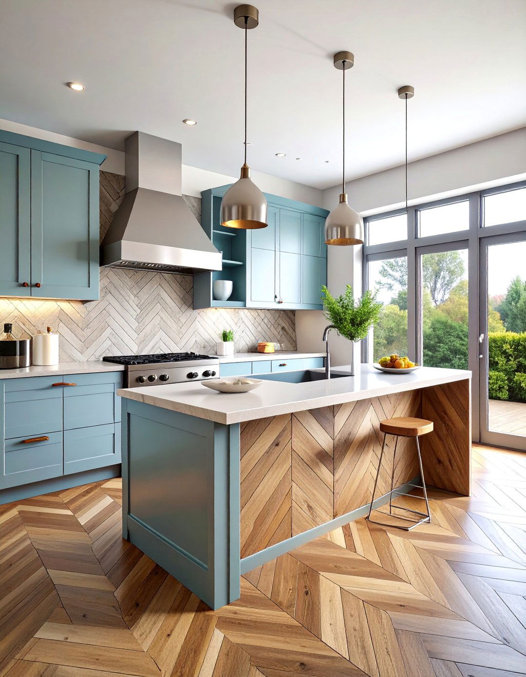Herringbone Pattern Reclaimed Wood - 25 Rustic Backsplash Ideas
