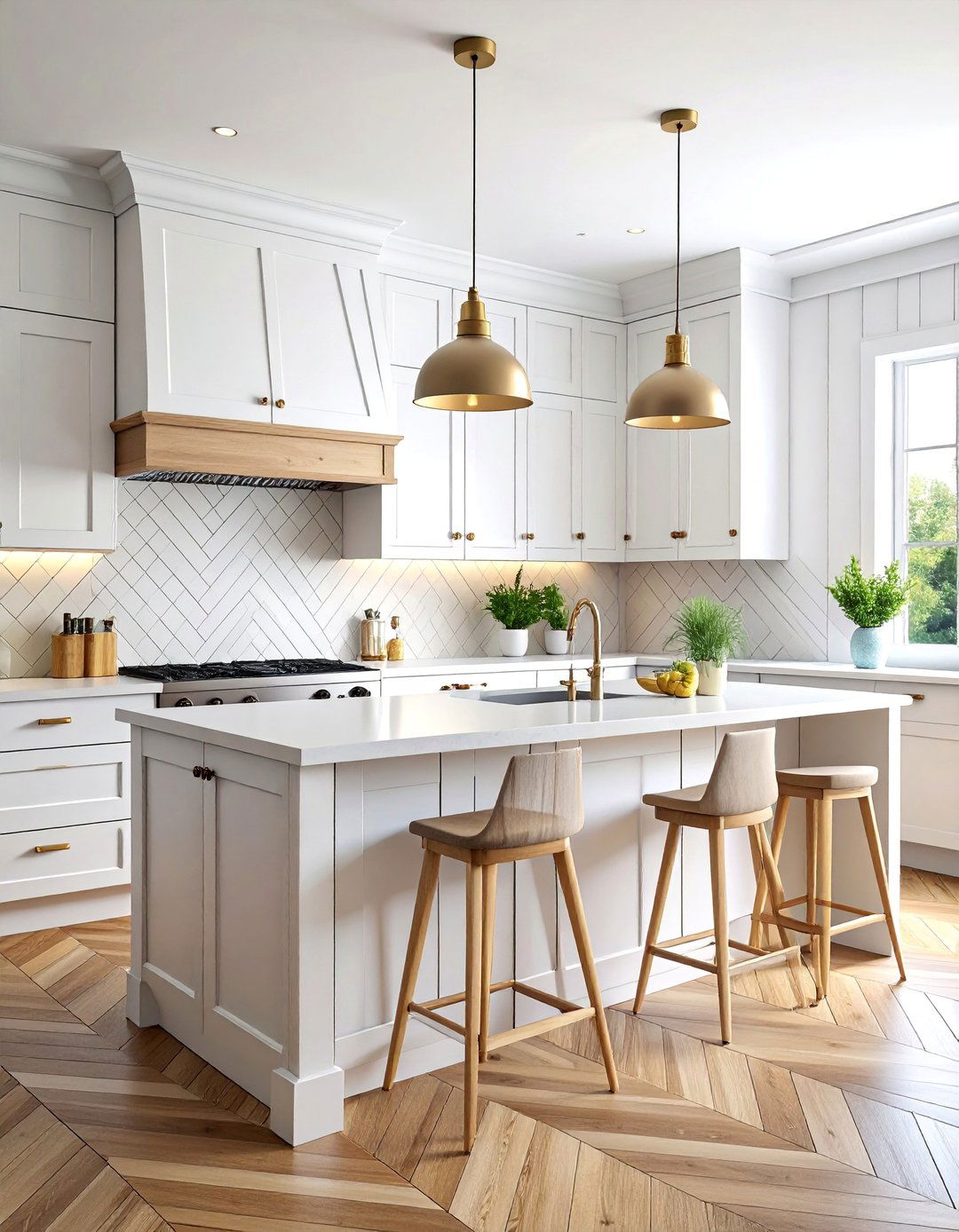 Herringbone Pattern Shiplap Kitchen Island - 25 Shiplap Kitchen Island Ideas