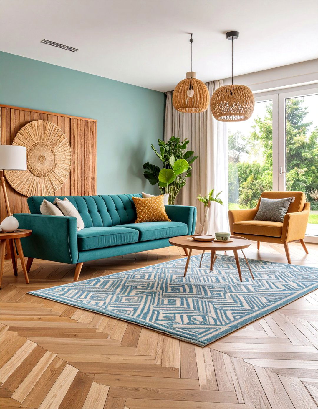 Herringbone Wood Floor Feature - 25 Wooden Interior Design Ideas