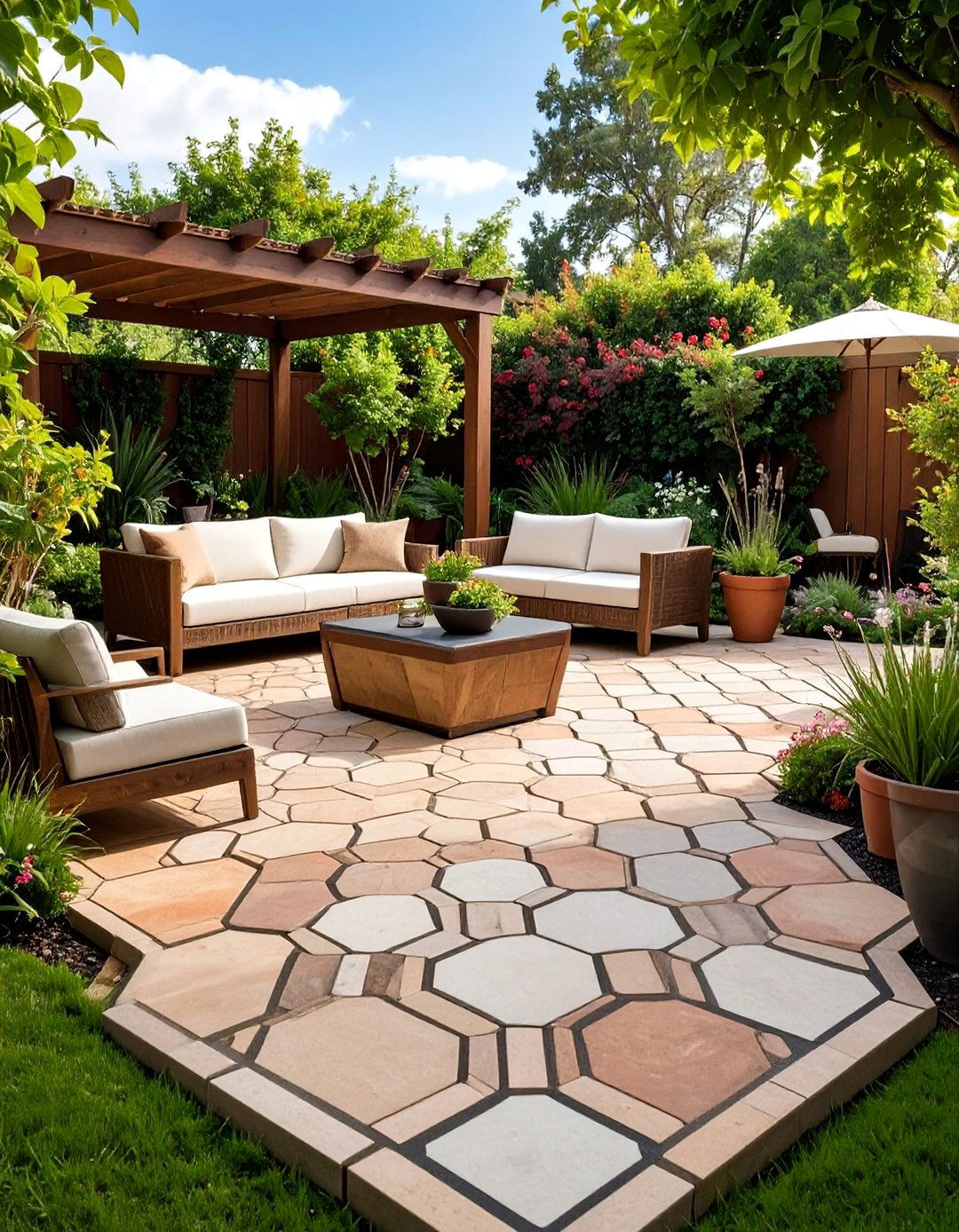 Hexagonal Brick Patio Design - 25 Brick Patio Ideas