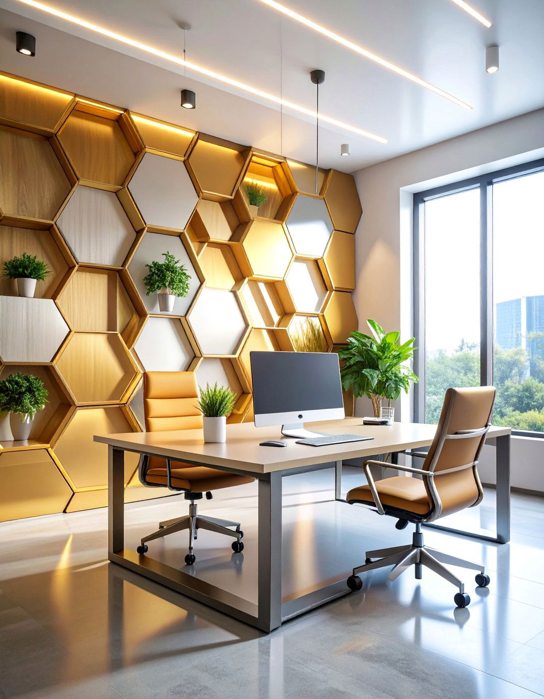 Hexagonal Honeycomb Productivity Pattern - 25 Office Wallpaper Ideas