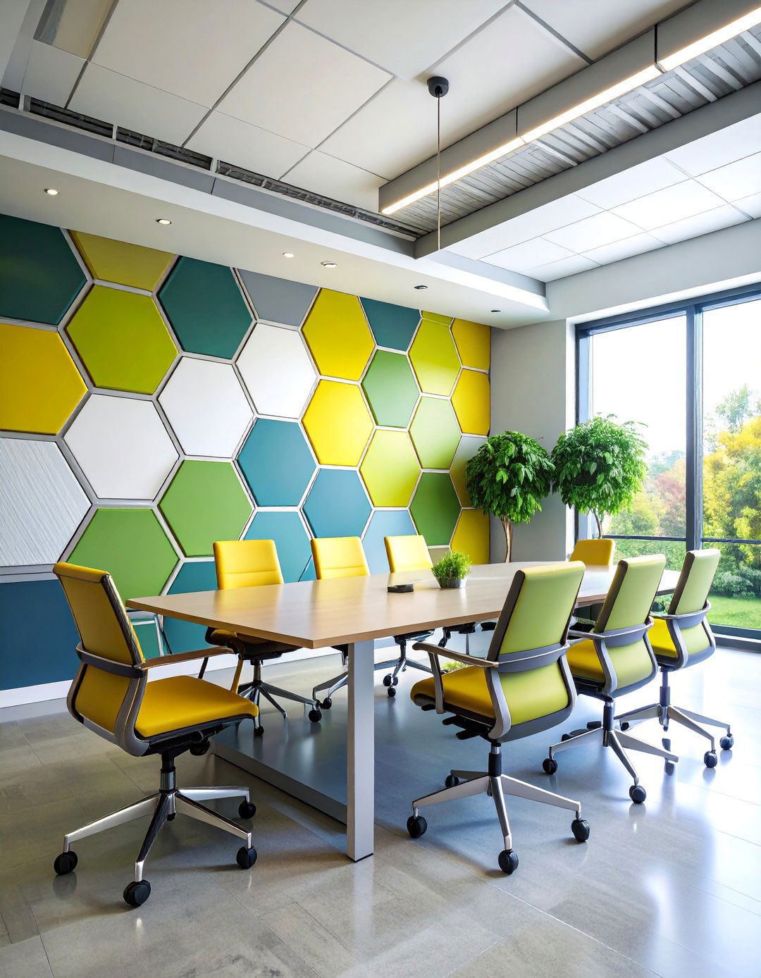 Hexagonal Pattern Office Mural with Modern Honeycomb Design - 25 Office Wall Murals