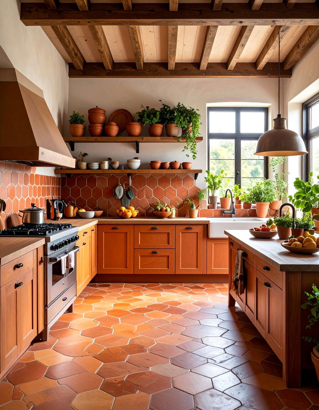 Hexagonal Terracotta Kitchen Floor Tiles - 25 Kitchen Floor Tile Ideas