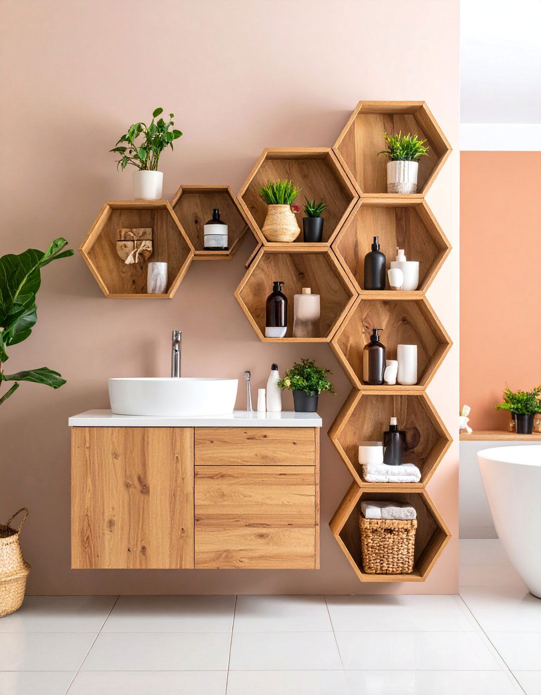 Hexagonal Wall Mounted Storage Modules
