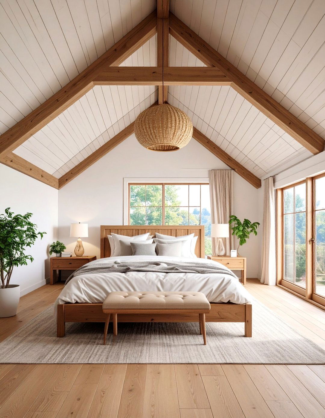Hickory Beadboard Cathedral Ceiling - 25 Rustic Ceiling Ideas