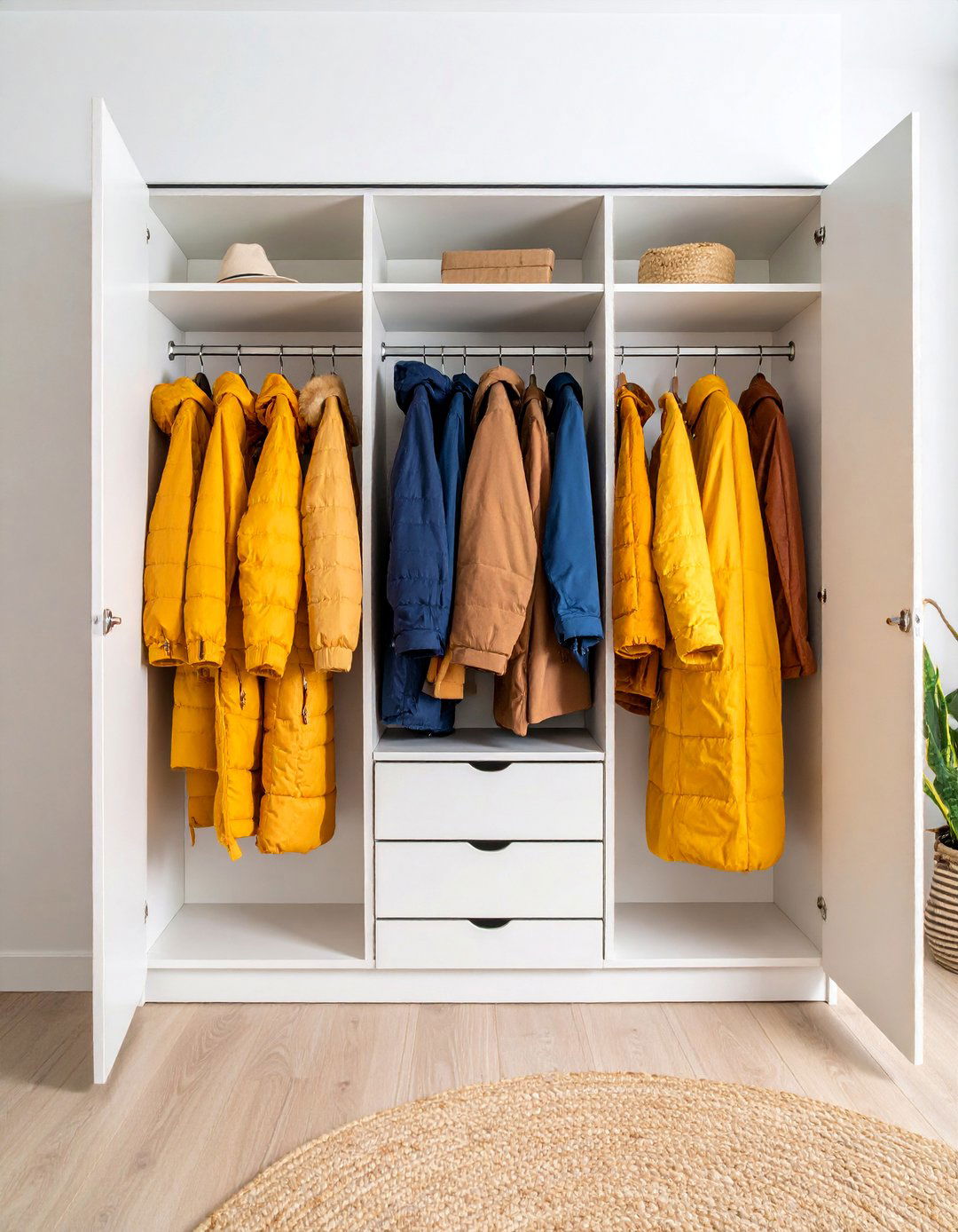 Hidden Coat Closet Behind Sliding Wall Panels - 25 Coat Closet Ideas