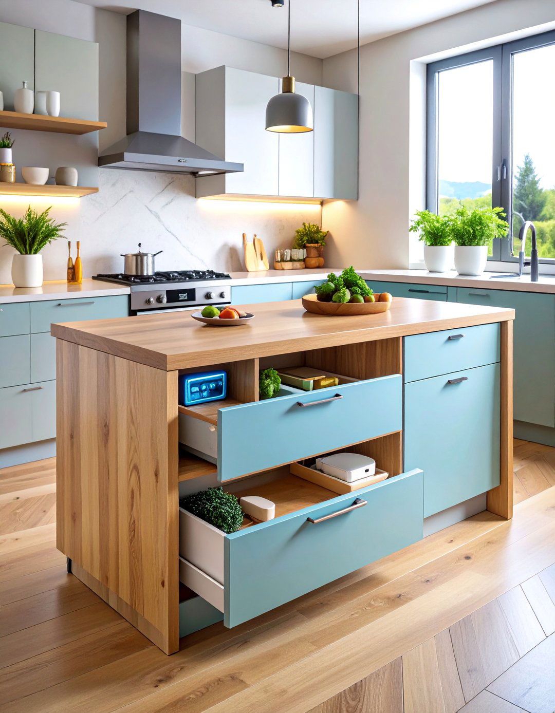 Hidden Drawer Charging Station with Built in Outlets - 25 charging station ideas