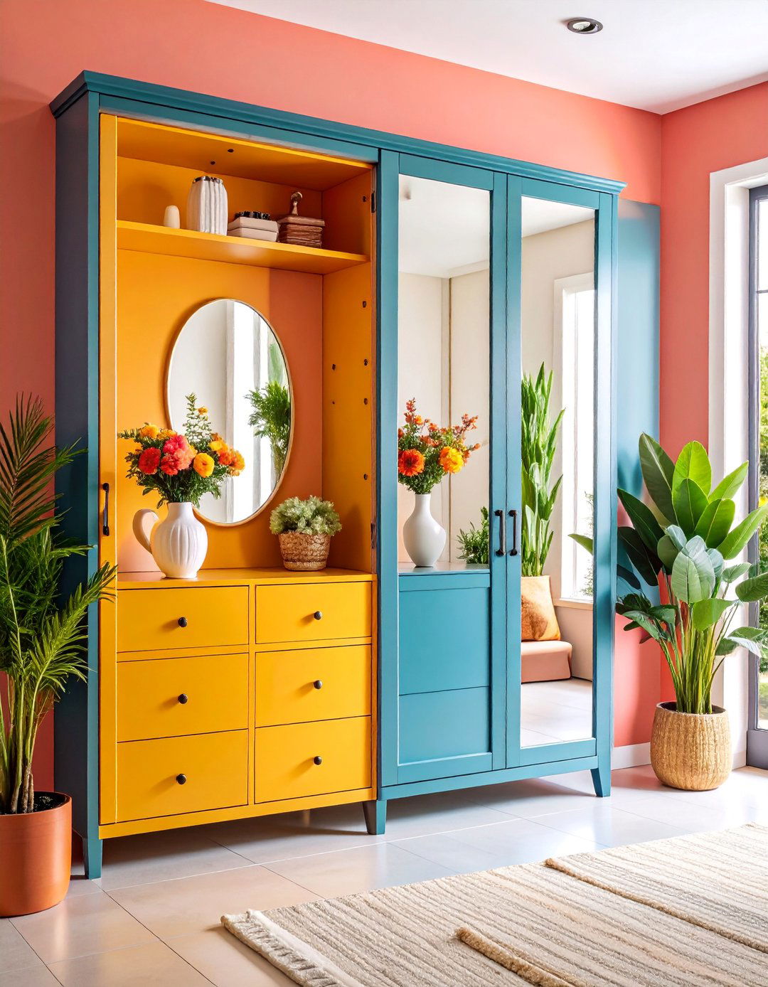 Hidden Entryway Storage Behind Mirror Panels - 25 Entryway Storage Ideas