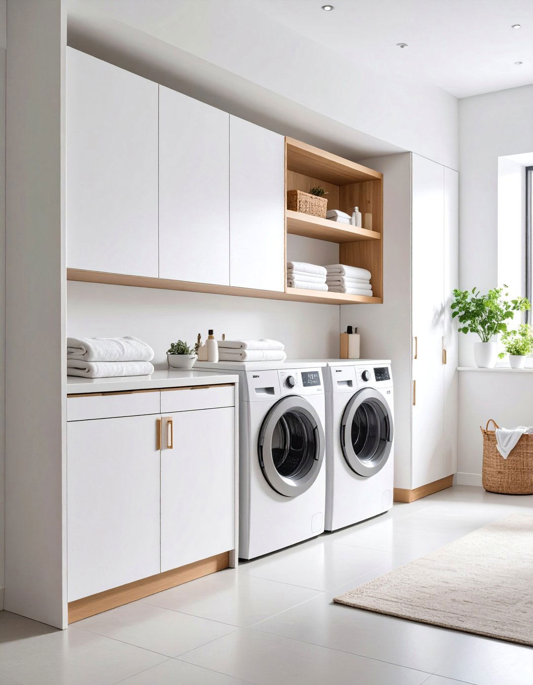 Hidden Storage Behind False Wall Panels - 25 Laundry Room Shelf Ideas