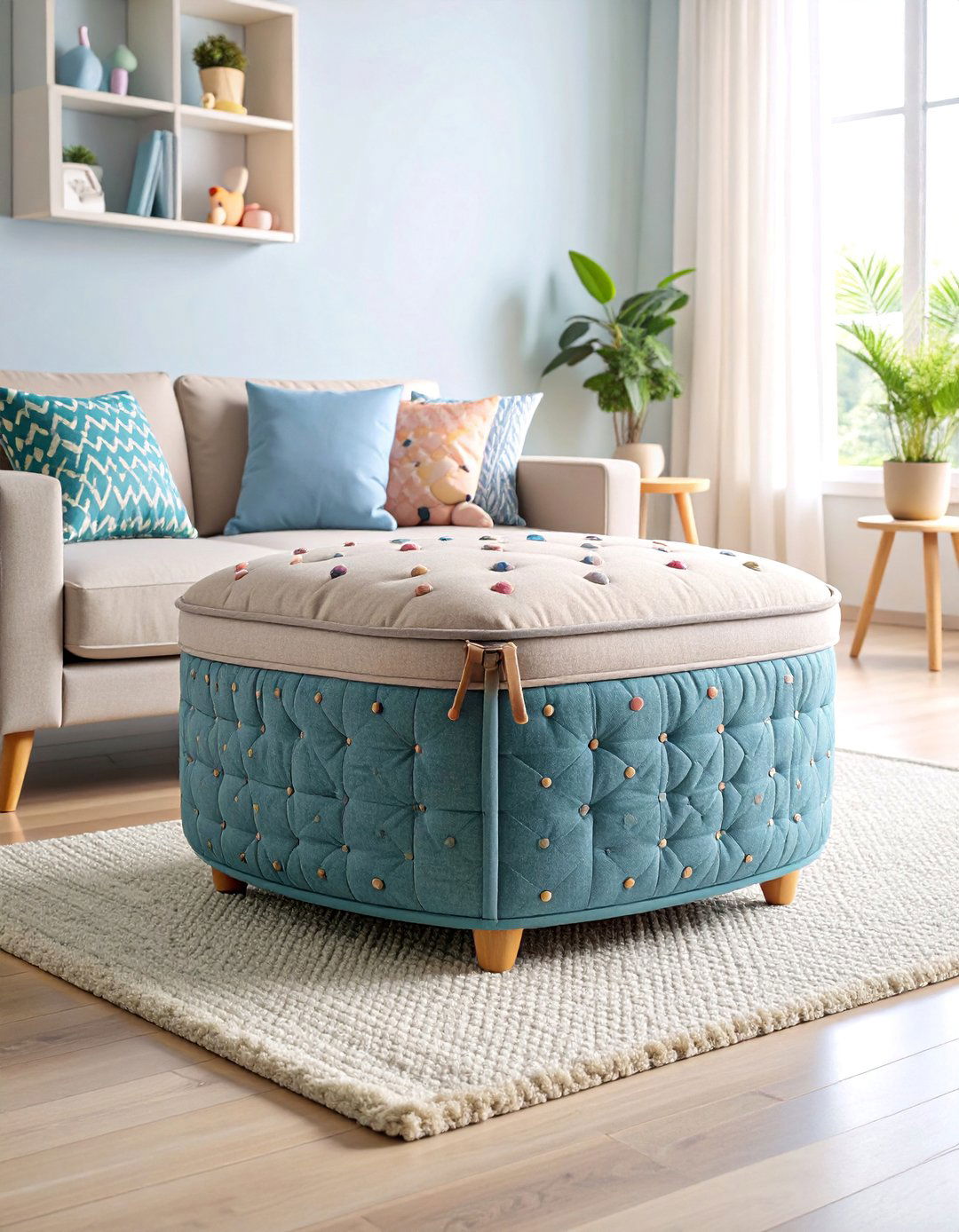 Hidden Storage Ottoman Living Room Design - 25 Living Room Toy Storage Ideas