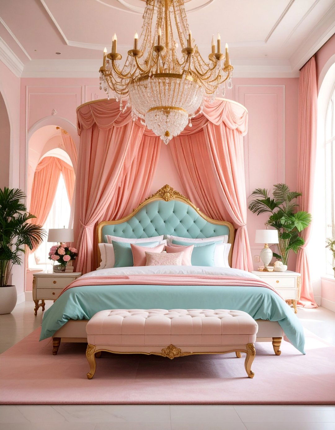 High Ceiling Grey and White Bedroom with Dramatic Elements - 25 Grey and White Bedroom Ideas