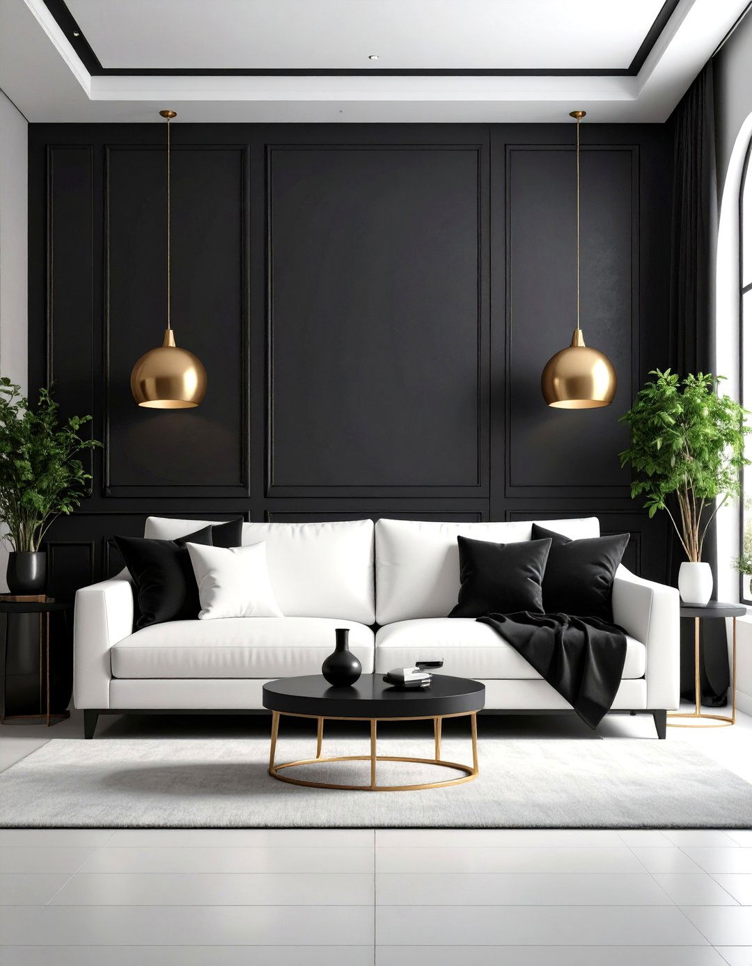 High Contrast Drama - 25 Mismatched Sofas in Living Room Ideas