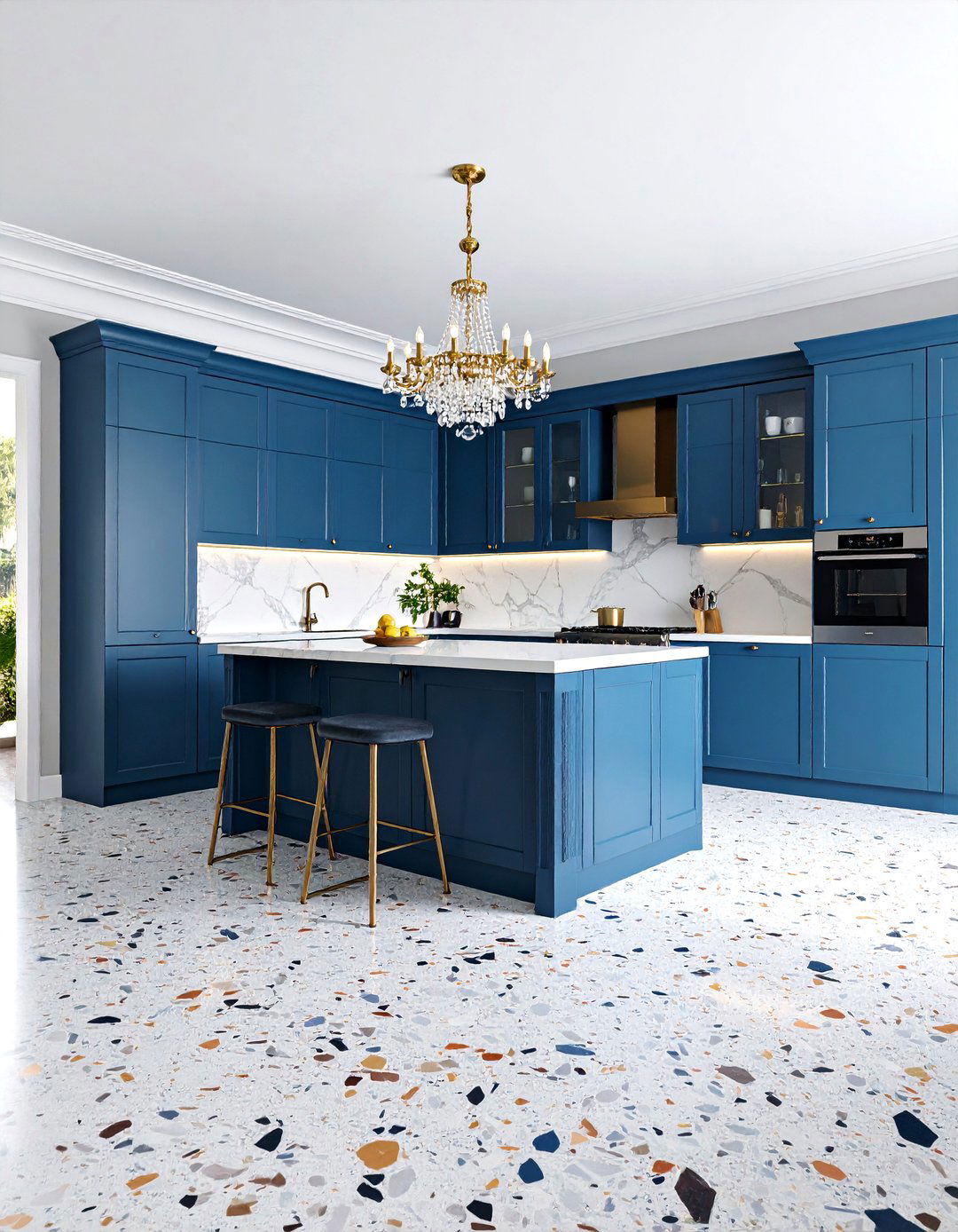 High Gloss Polished Terrazzo Kitchen Floor - 25 Terrazzo Kitchen Floor Ideas