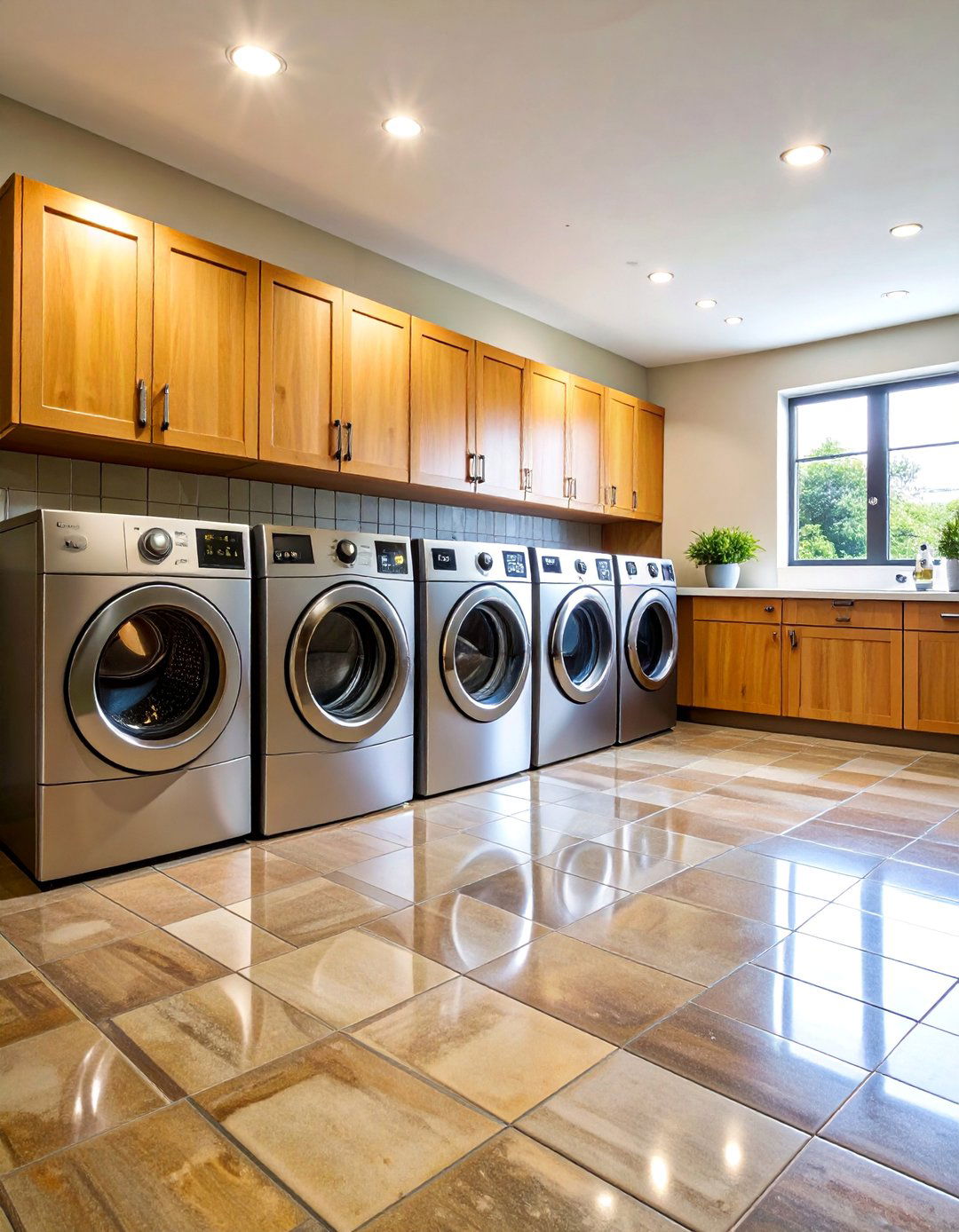 High Gloss Sealed Brick with Luxury Appeal - 25 Brick Floor Laundry Room Ideas