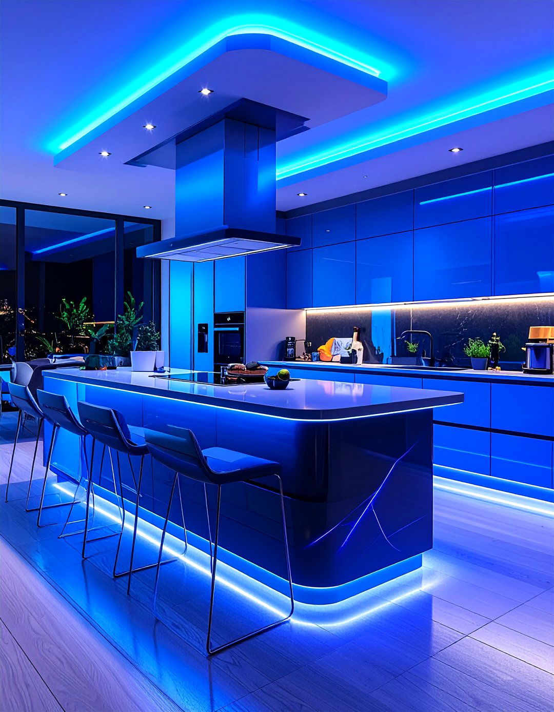High Tech Kitchen Island with Integrated Smart Appliances - 25 Kitchen Layout Ideas