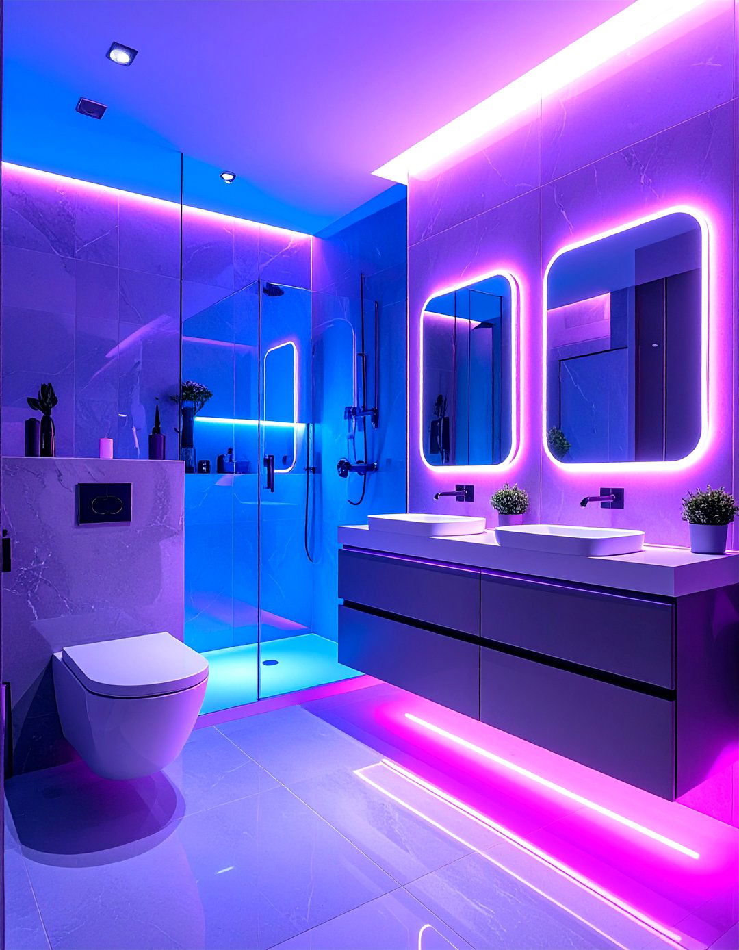 High Tech Smart Bathroom with Modern Conveniences - 25 Bathroom Staging Ideas