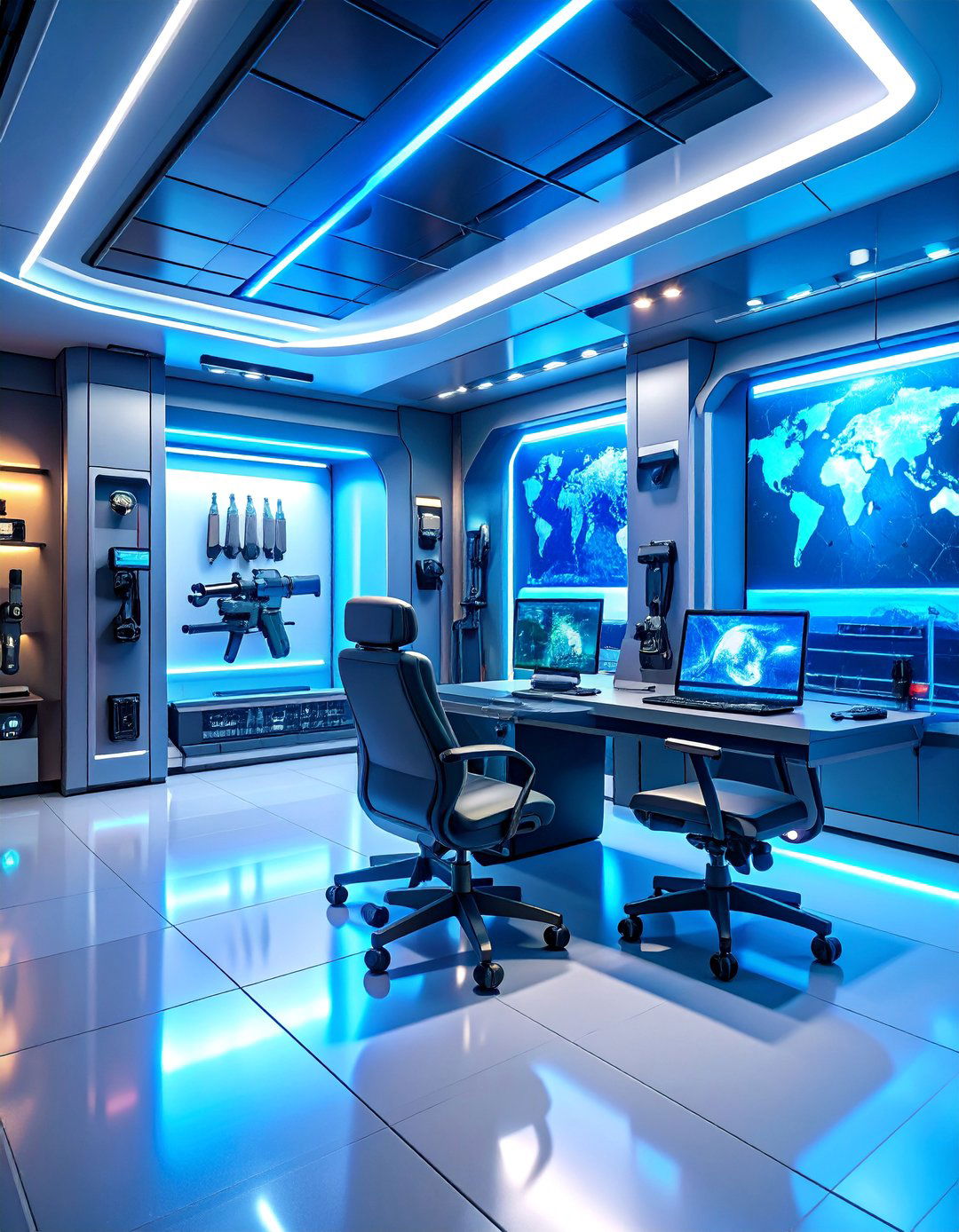 High Tech Smart Gun Room - 25 Man Cave Gun Room Ideas