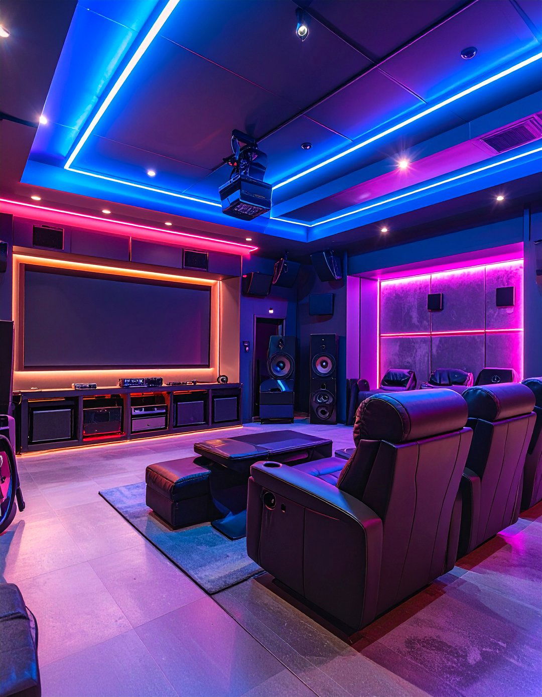 High Tech Theater Garage Game Room - 25 Garage Game Room Ideas