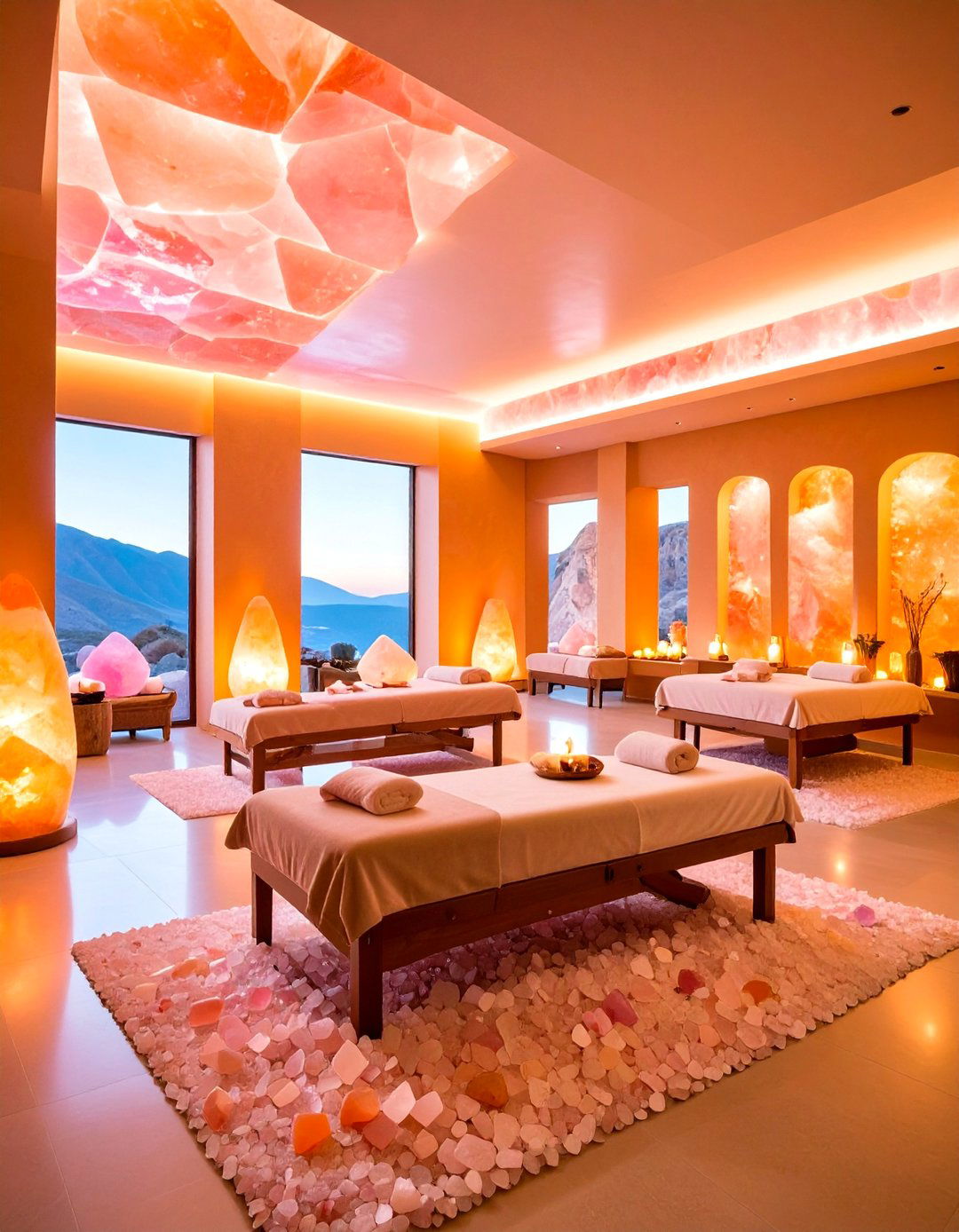 Himalayan Salt Crystal Massage Room with Healing Energy - 25 Massage Room Setup Ideas