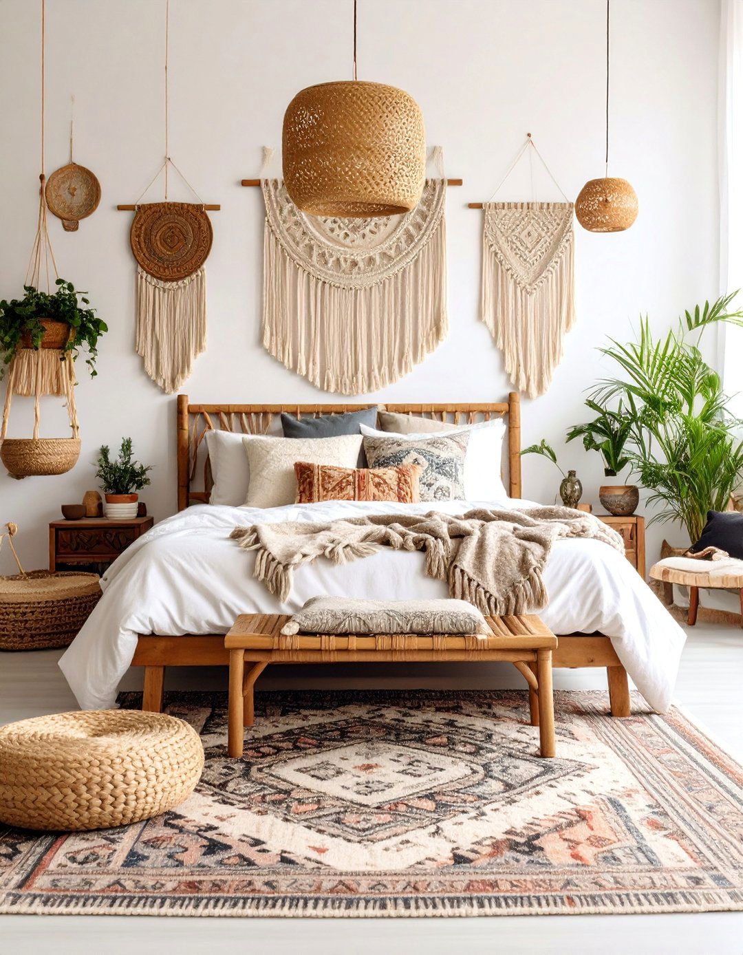Hippie Bohemian Bedroom with Cultural Tapestries - 25 60s Bedroom Ideas