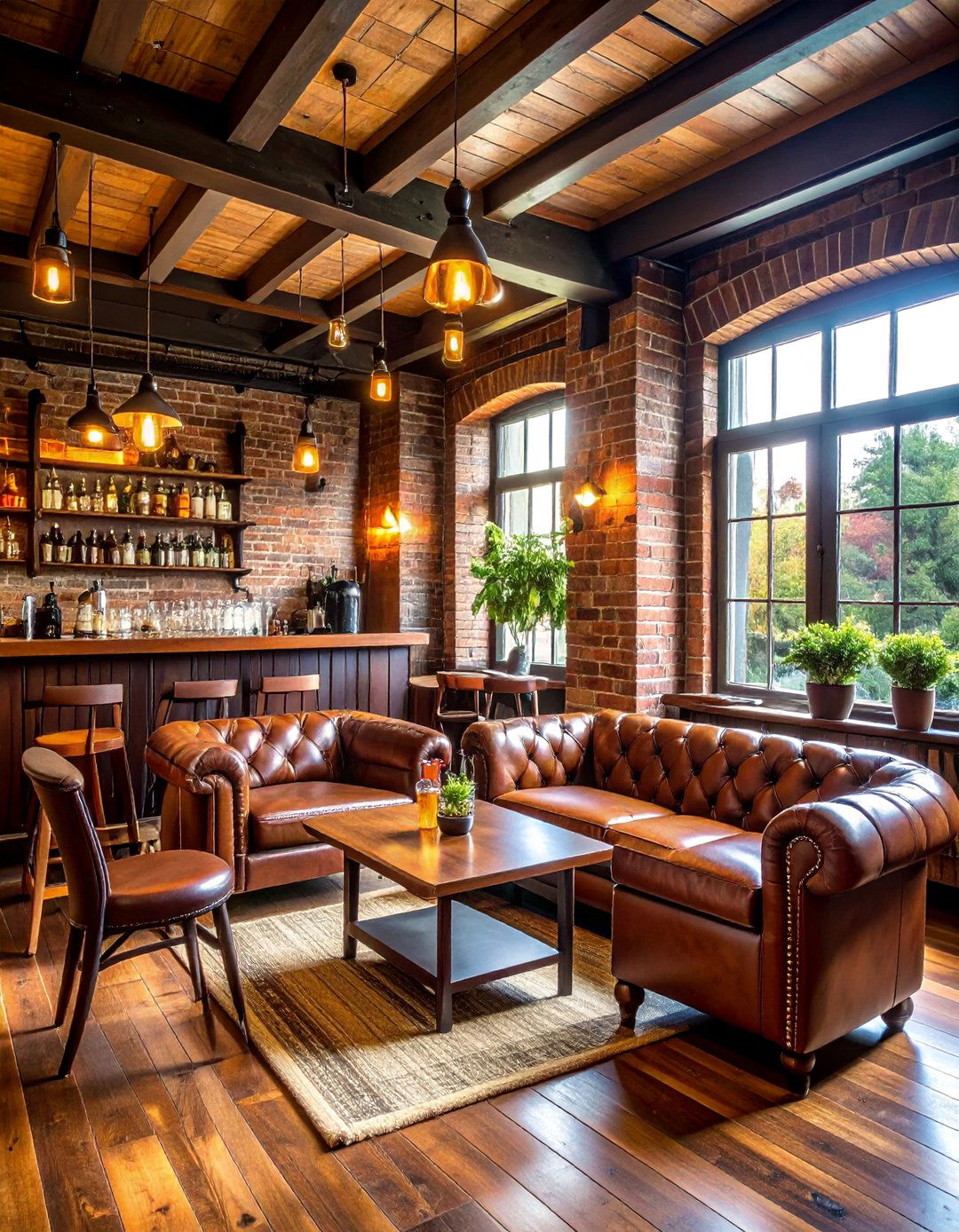 Historic Pub Style Den with Traditional English Brick - 25 Brick Wallpaper Ideas