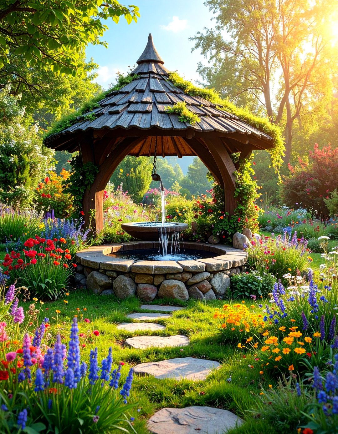 Hobbit House Wishing Well - 25 Outdoor Wishing Well Garden Ideas
