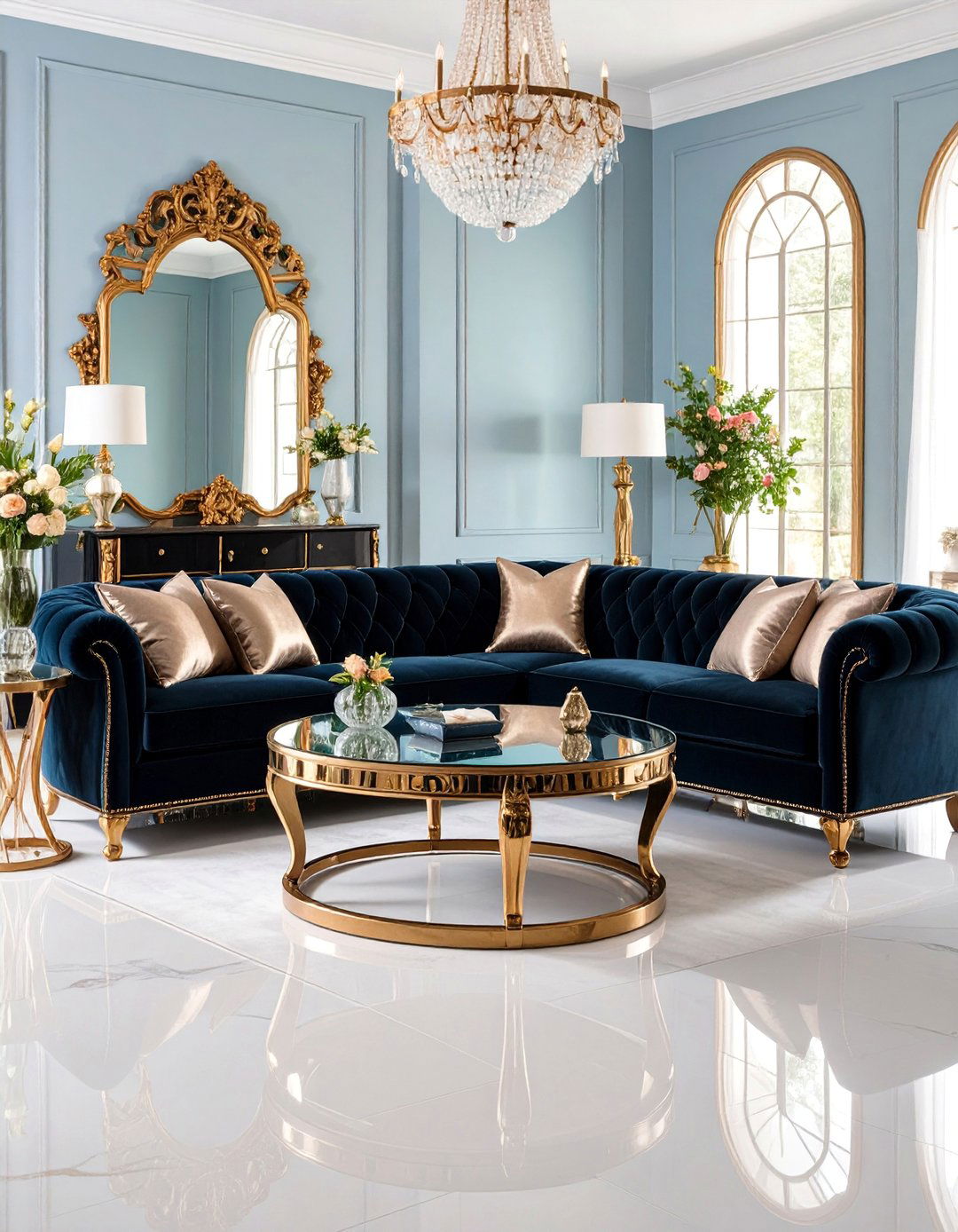 Hollywood Regency Black Sofa Glamour - 25 Living Room Ideas With Black Couches