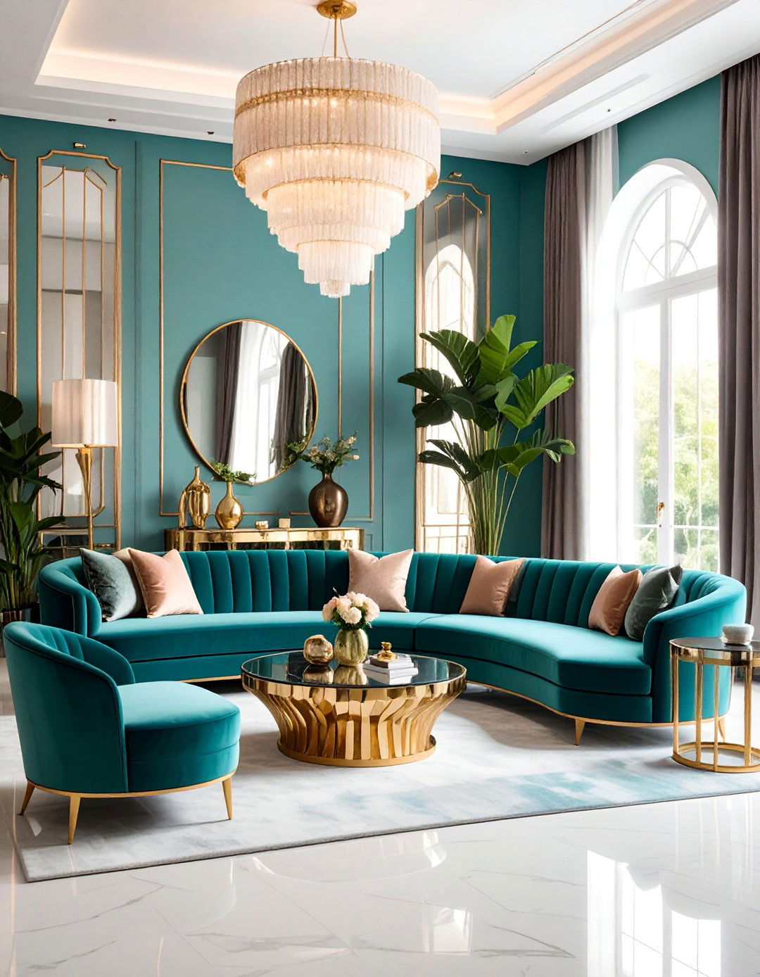 Hollywood Regency Living Room Glam - 25 Glam Interior Design Ideas