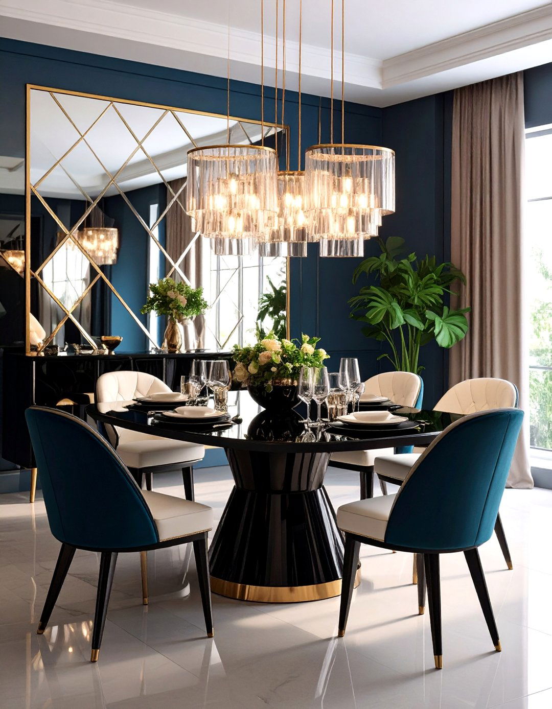 Hollywood Regency Mirror Magic - 25 Glam Dining Room Ideas