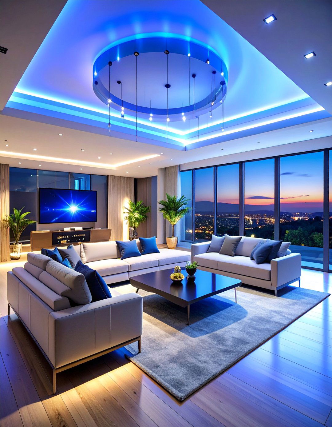 Holographic Entertainment Living Room - 25 2100s Room Ideas