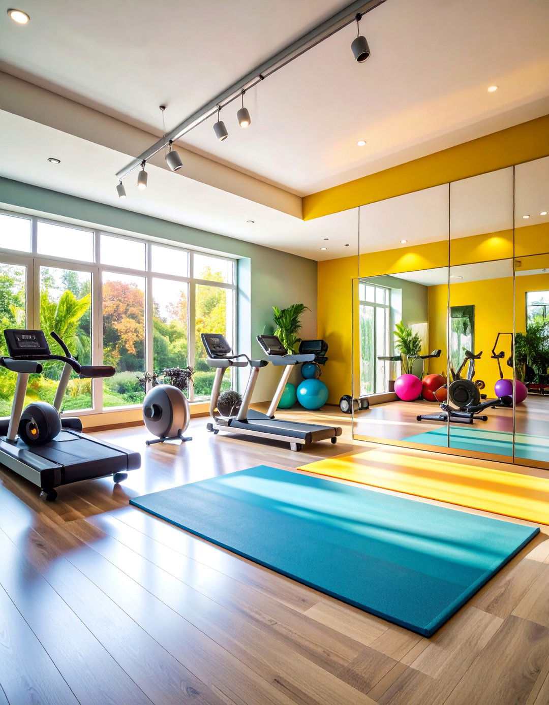 Home Gym with Mirrored Walls and Equipment Storage - 25 Spare Room Ideas