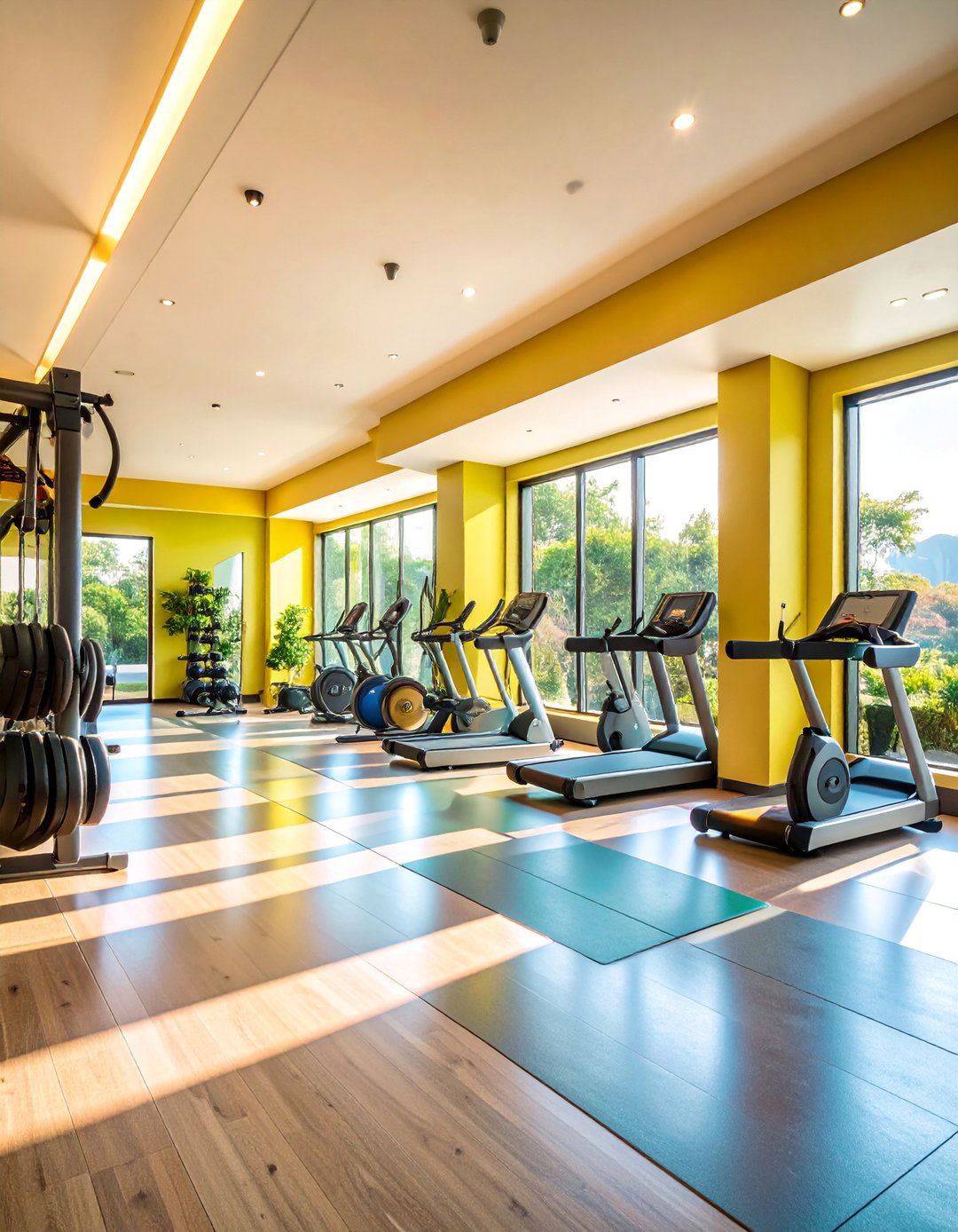 Home Gym with Mirrored Walls - 25 bonus room ideas
