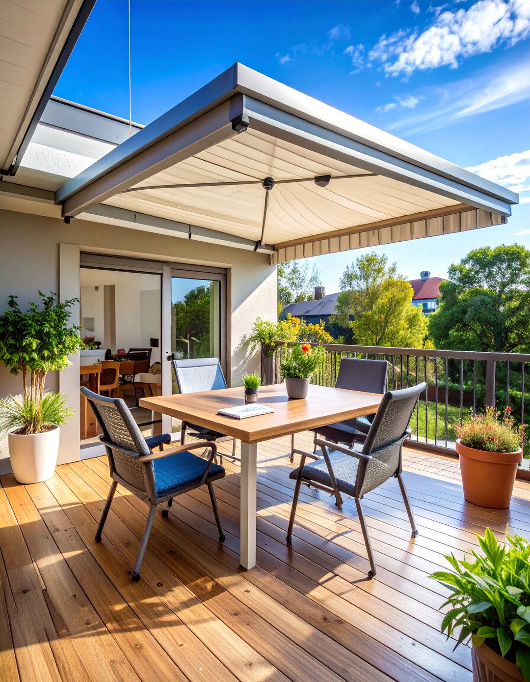 Home Office Balcony with Weather Protection - 25 Balcony Over Garage Ideas