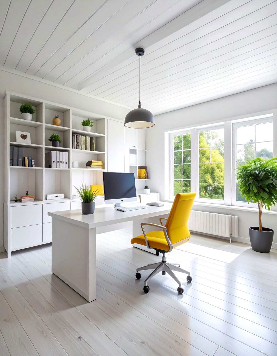 Home Office Beadboard Ceiling for Focus - 25 Beadboard Ceiling Design Ideas