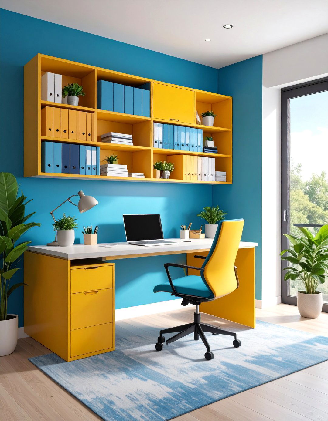 Home Office Built in Desk Niche with File Storage - 25 Wall Niche Ideas