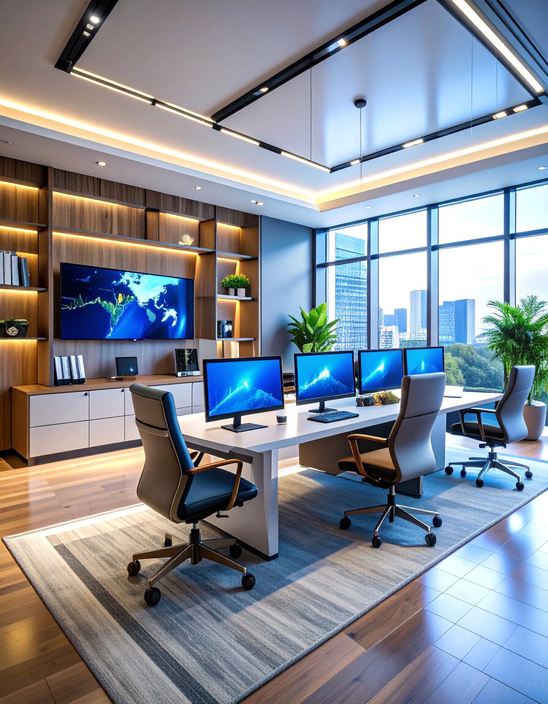 Home Office Executive Suite - 25 Luxury Man Cave Ideas