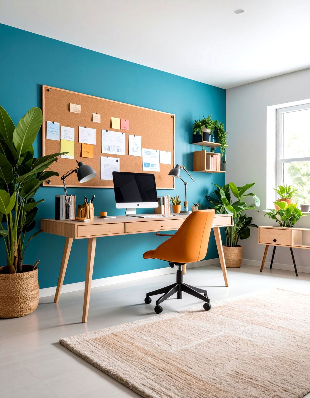 Home Office Inspiration Board with Productivity Elements - 25 Housewarming Decoration Ideas
