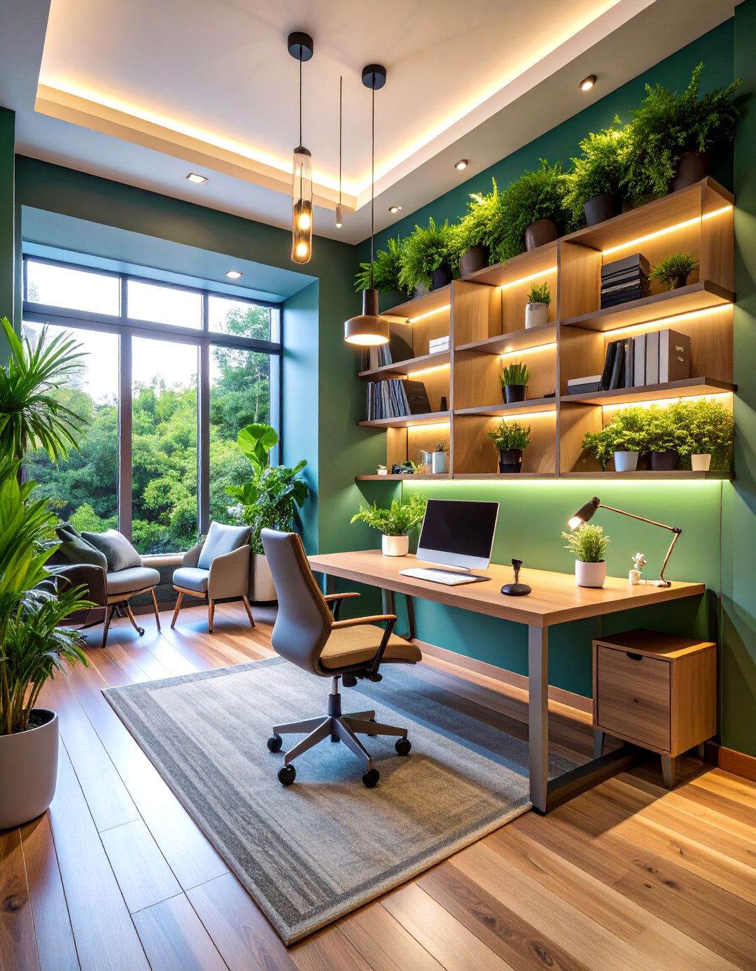 Home Office Landing with Compact Workspace - 25 Stair Landing Ideas