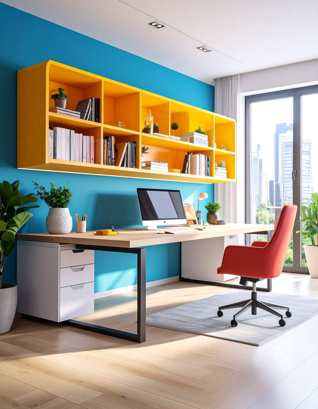 Home Office Wall Mounted Desk System - 25 Storage Ideas