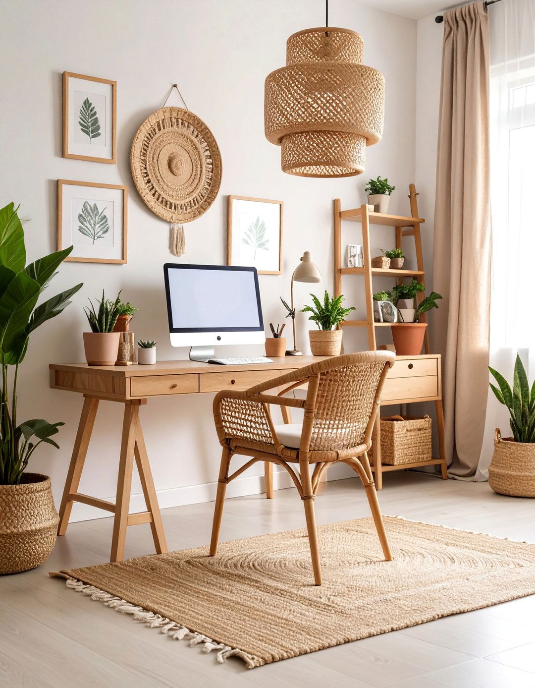 Home Office with Creative Boho Inspiration - 25 Boho-scandinavian Design and Decor Ideas