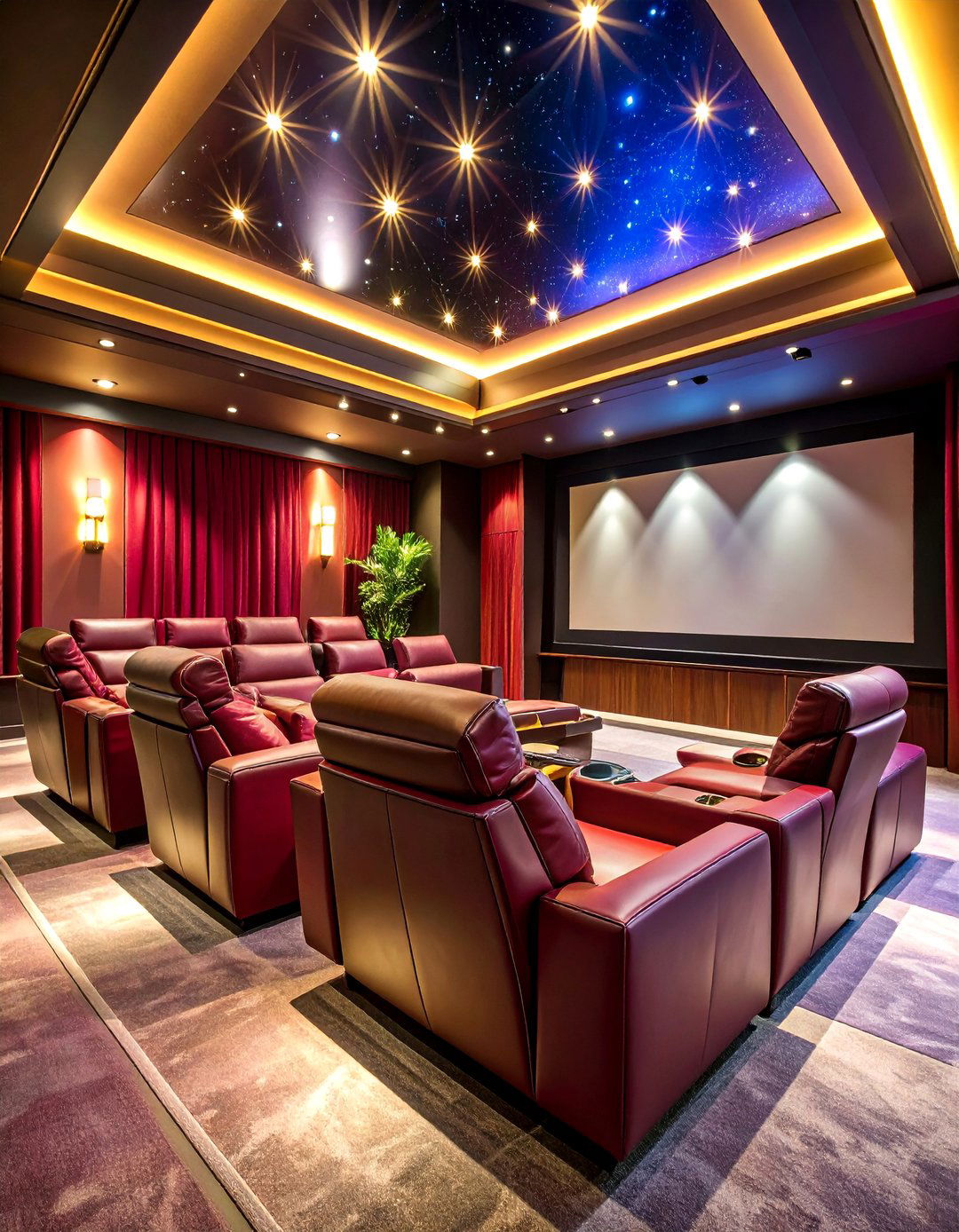 Home Theater Cinema with Premium Seating - 25 Luxury Man Cave Ideas