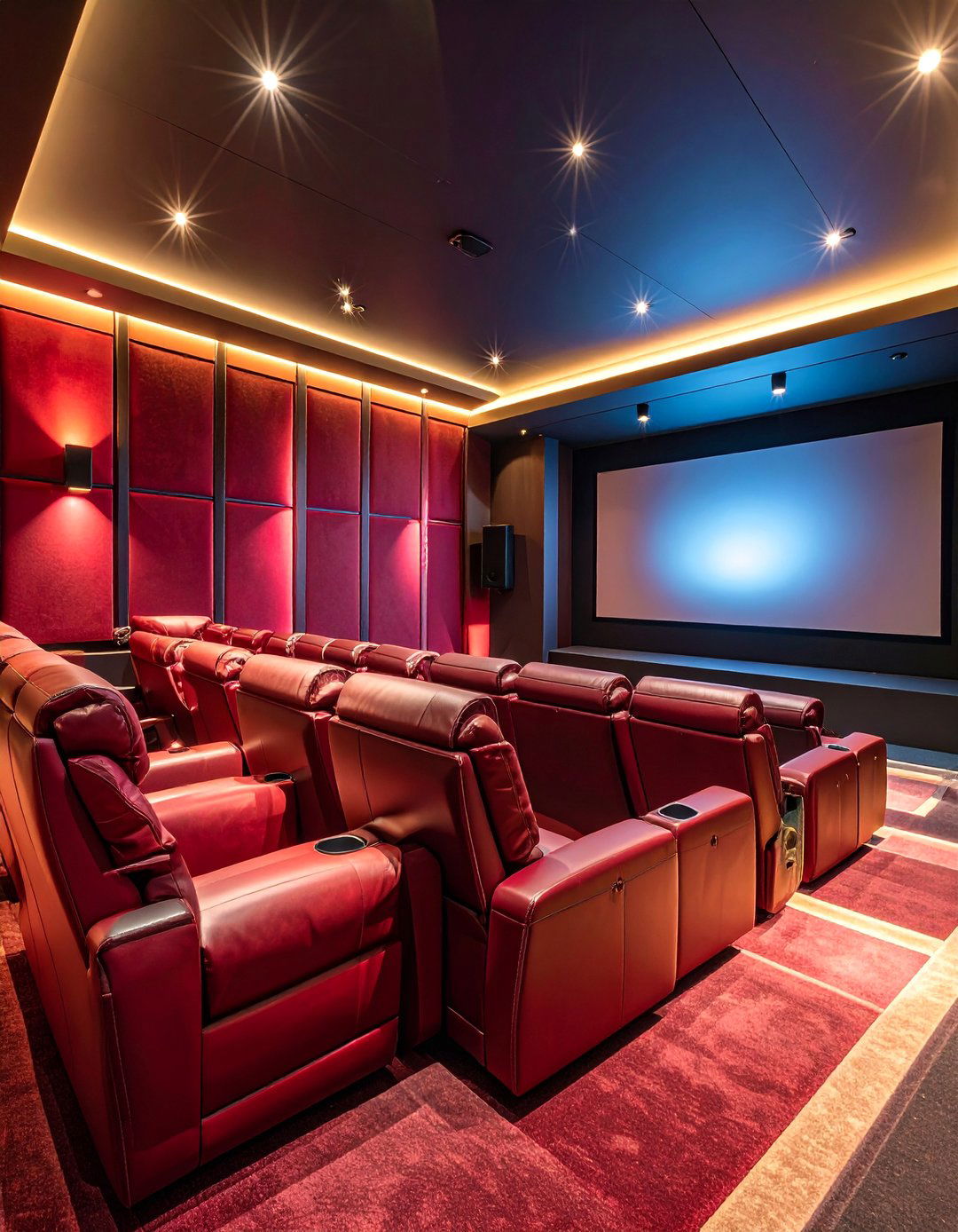 Home Theater with Cinema Seating - 25 bonus room ideas