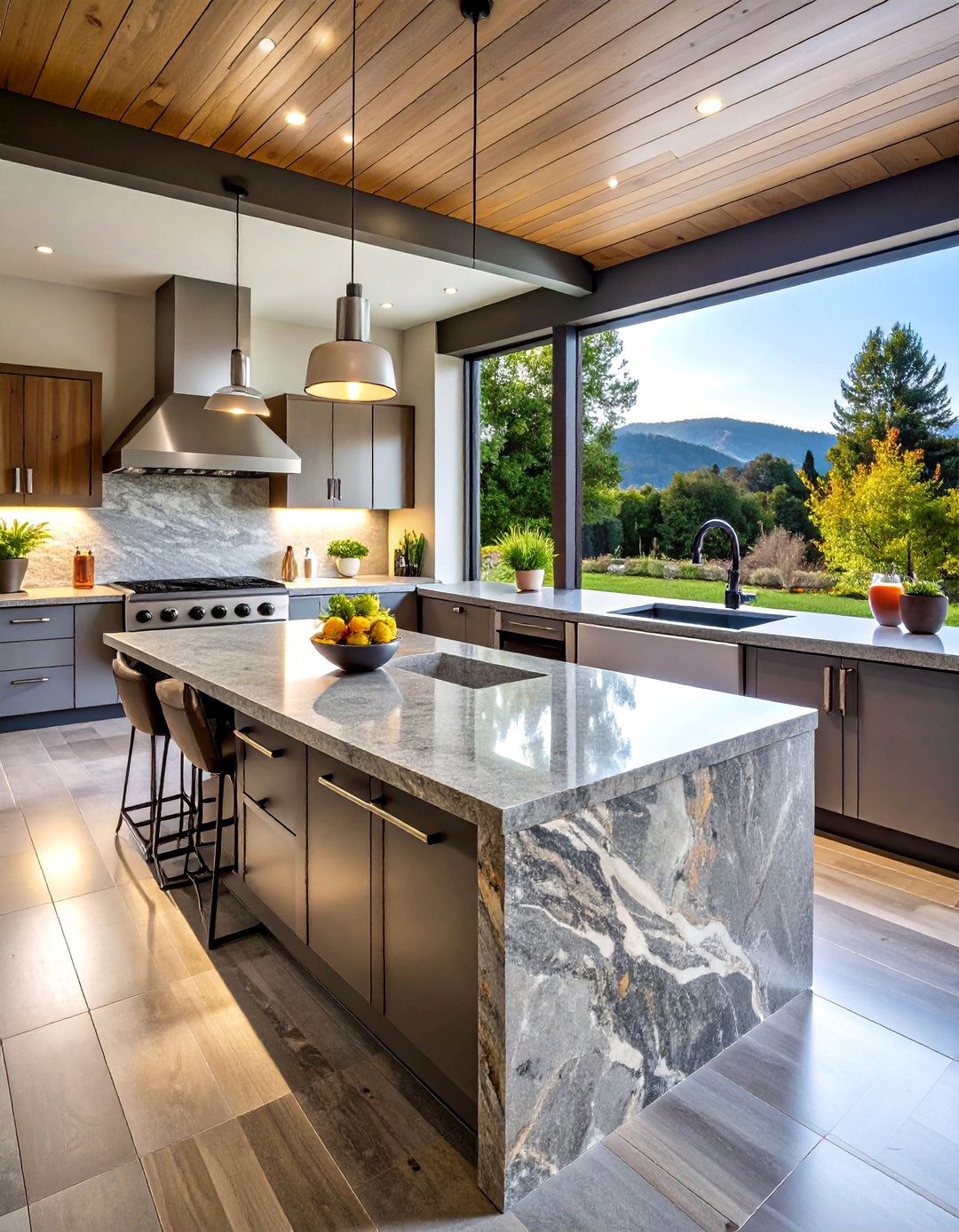 Honed Granite with Natural Edge Details - 25 Types of Outdoor Kitchen Countertops
