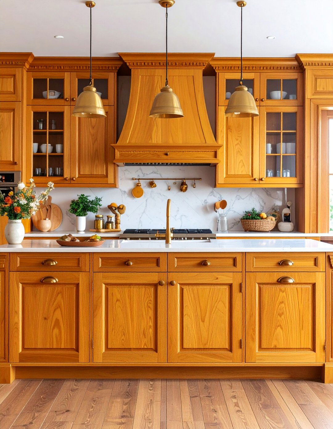 Honey Oak for Traditional Warmth - 25 What Color Cabinets Go With Black Appliances