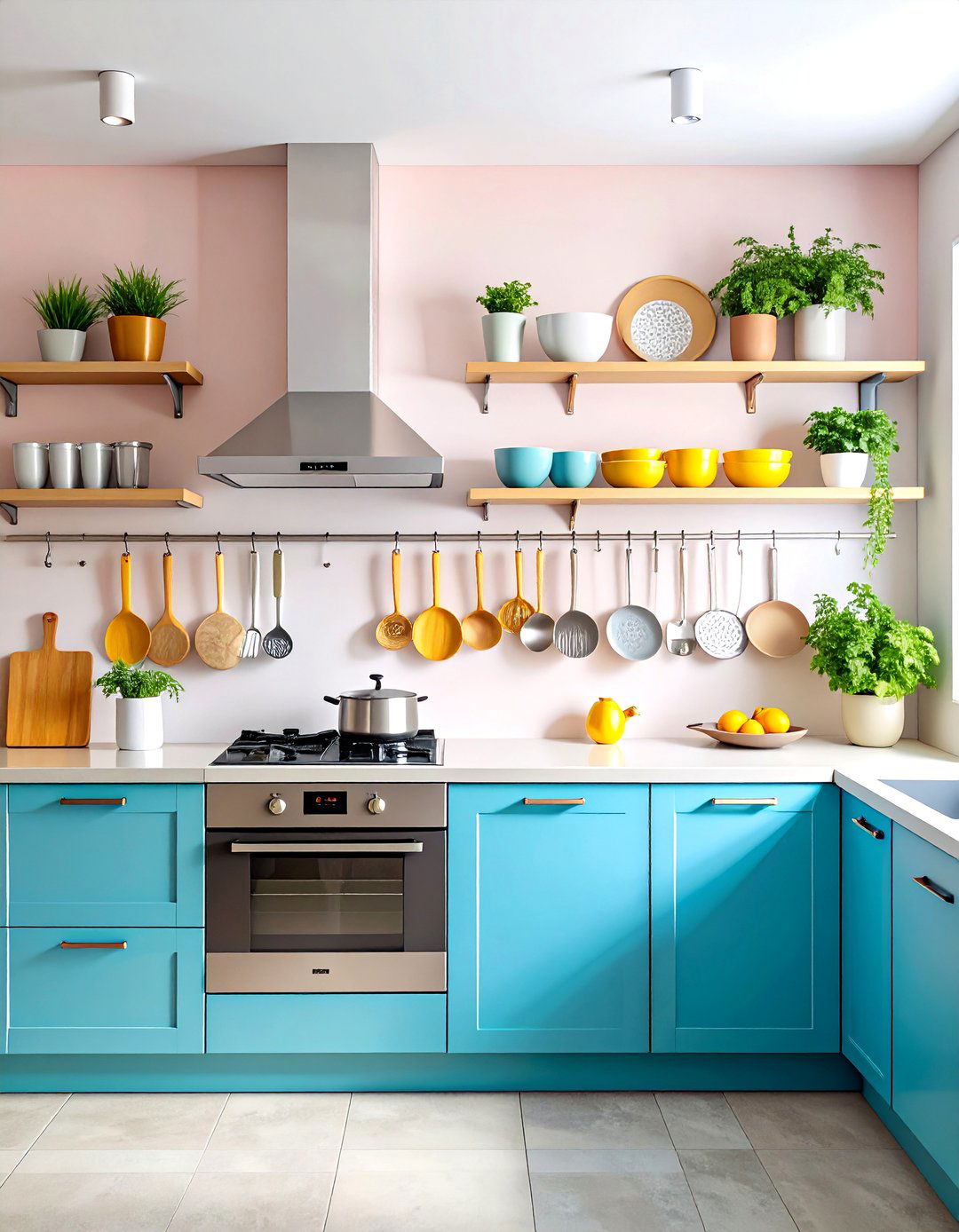 Hook and Rail Kitchen Organization - 25 Small Kitchen Ideas on a Budget