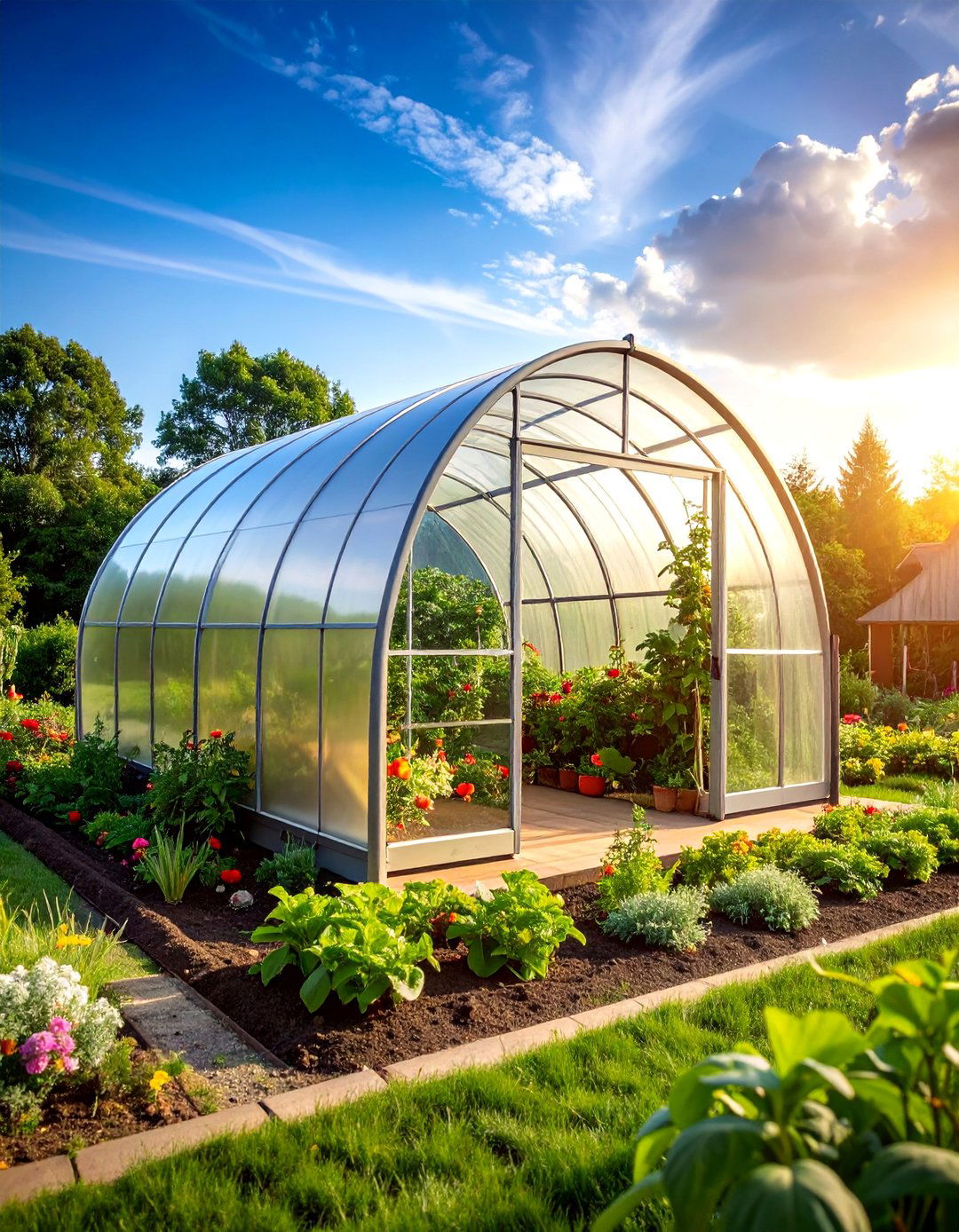 Hoop House Greenhouse with PVC Frame Construction - 25 Greenhouse Ideas